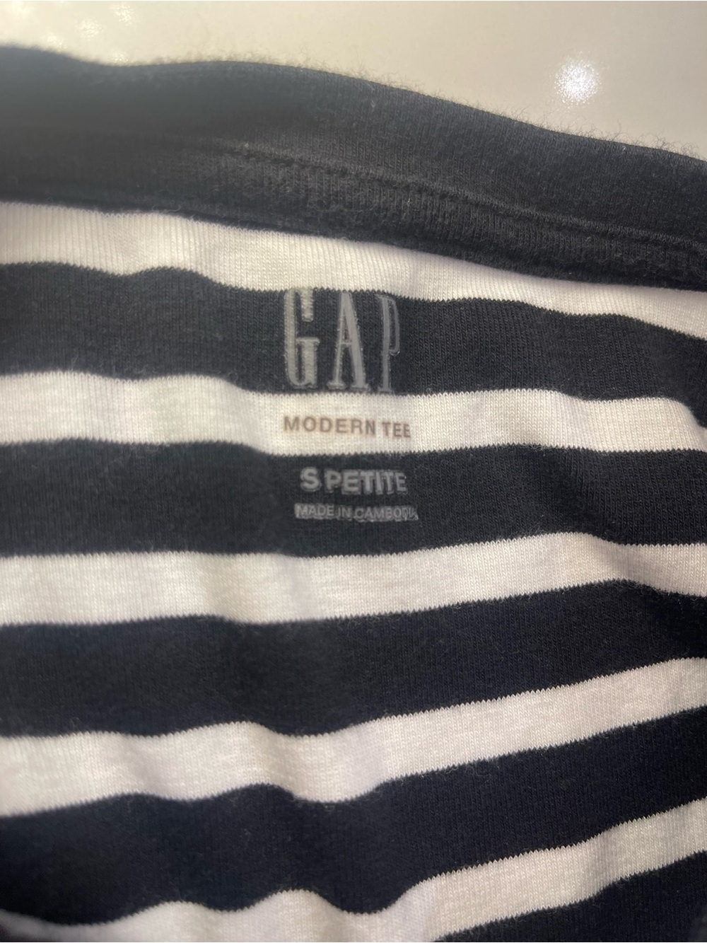 GAP Black & White Striped Short Sleeve “Modern Tee” - Women’s - Picture 5 of 11